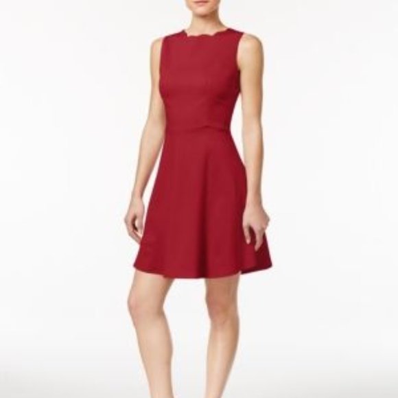 Monteau Scalloped Fit & Flare Dress - Picture 3 of 4